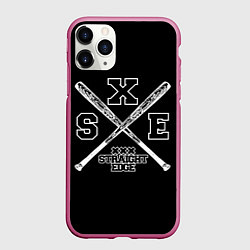Чехол iPhone 11 Pro матовый Straight edge, цвет: 3D-малиновый