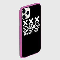 Чехол iPhone 11 Pro матовый Straight edge, цвет: 3D-фиолетовый — фото 2