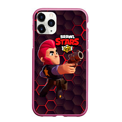 Чехол iPhone 11 Pro матовый Brawl Stars Colt Кольт, цвет: 3D-малиновый