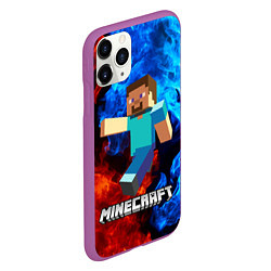 Чехол iPhone 11 Pro матовый MINECRAFT, цвет: 3D-фиолетовый — фото 2