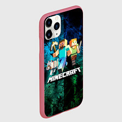 Чехол iPhone 11 Pro матовый Minecraft Майнкрафт, цвет: 3D-малиновый — фото 2