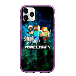 Чехол iPhone 11 Pro матовый Minecraft Майнкрафт, цвет: 3D-фиолетовый