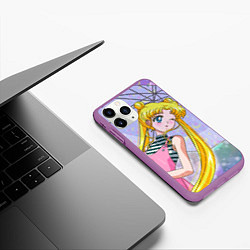 Чехол iPhone 11 Pro матовый Sailor Moon, цвет: 3D-фиолетовый — фото 2