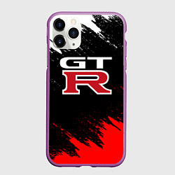 Чехол iPhone 11 Pro матовый NISSAN GTR, цвет: 3D-фиолетовый