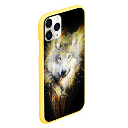Чехол iPhone 11 Pro матовый Волчий тотем, цвет: 3D-желтый — фото 2