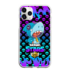 Чехол iPhone 11 Pro матовый Brawl stars leon shark, цвет: 3D-белый