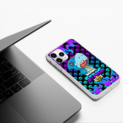 Чехол iPhone 11 Pro матовый Brawl stars leon shark, цвет: 3D-белый — фото 2