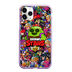 Чехол iPhone 11 Pro матовый BRAWL STARS:SPIKE, цвет: 3D-сиреневый