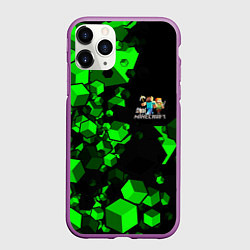Чехол iPhone 11 Pro матовый MINECRAFT, цвет: 3D-фиолетовый