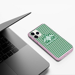 Чехол iPhone 11 Pro матовый Пограничные Войска, цвет: 3D-розовый — фото 2