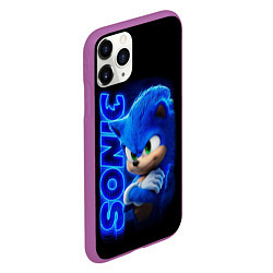 Чехол iPhone 11 Pro матовый SONIC, цвет: 3D-фиолетовый — фото 2