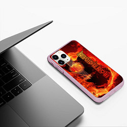 Чехол iPhone 11 Pro матовый Iron Maiden, цвет: 3D-розовый — фото 2