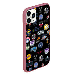 Чехол iPhone 11 Pro матовый NBA Pattern, цвет: 3D-малиновый — фото 2