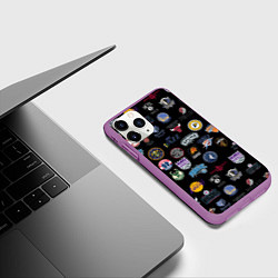 Чехол iPhone 11 Pro матовый NBA Pattern, цвет: 3D-фиолетовый — фото 2