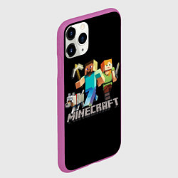 Чехол iPhone 11 Pro матовый MINECRAFT, цвет: 3D-фиолетовый — фото 2