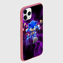 Чехол iPhone 11 Pro матовый SONIC, цвет: 3D-малиновый — фото 2