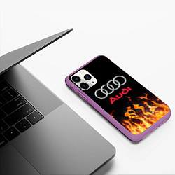 Чехол iPhone 11 Pro матовый AUDI, цвет: 3D-фиолетовый — фото 2