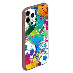 Чехол iPhone 11 Pro матовый Football Paints, цвет: 3D-коричневый — фото 2