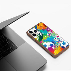 Чехол iPhone 11 Pro матовый Football Paints, цвет: 3D-коричневый — фото 2