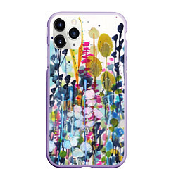 Чехол iPhone 11 Pro матовый Watercolor Flowers, цвет: 3D-светло-сиреневый