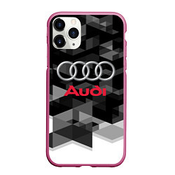 Чехол iPhone 11 Pro матовый AUDI, цвет: 3D-малиновый