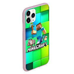 Чехол iPhone 11 Pro матовый MINECRAFT, цвет: 3D-розовый — фото 2