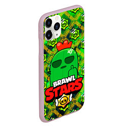 Чехол iPhone 11 Pro матовый Brawl Stars Spike, цвет: 3D-розовый — фото 2