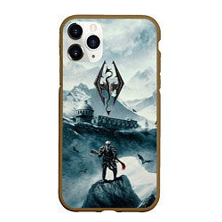 Чехол iPhone 11 Pro матовый Skyrim Warrior, цвет: 3D-коричневый