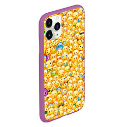 Чехол iPhone 11 Pro матовый Смайлики Emoji, цвет: 3D-фиолетовый — фото 2