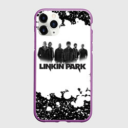 Чехол iPhone 11 Pro матовый LINKIN PARKспина, цвет: 3D-фиолетовый