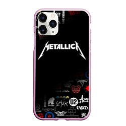 Чехол iPhone 11 Pro матовый Metallica, цвет: 3D-розовый