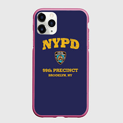 Чехол iPhone 11 Pro матовый Бруклин 9-9 департамент NYPD, цвет: 3D-малиновый