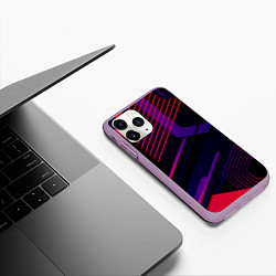 Чехол iPhone 11 Pro матовый Modern Geometry, цвет: 3D-сиреневый — фото 2