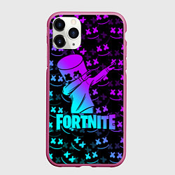 Чехол iPhone 11 Pro матовый FORTNITE X MARSHMELLO, цвет: 3D-малиновый