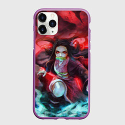 Чехол iPhone 11 Pro матовый KIMETSU NO YAIBA, цвет: 3D-фиолетовый