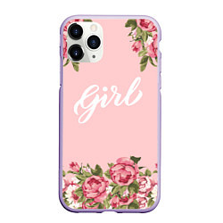 Чехол iPhone 11 Pro матовый Girl, цвет: 3D-светло-сиреневый