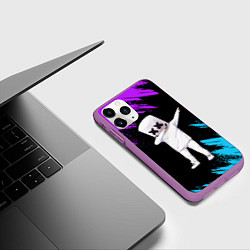 Чехол iPhone 11 Pro матовый Marshmello, цвет: 3D-фиолетовый — фото 2