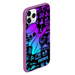 Чехол iPhone 11 Pro матовый FORTNITE X MARSHMELLO, цвет: 3D-фиолетовый — фото 2