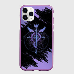 Чехол iPhone 11 Pro матовый Стальной алхимик, цвет: 3D-фиолетовый
