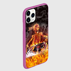 Чехол iPhone 11 Pro матовый Вечеринка у скелетов, цвет: 3D-фиолетовый — фото 2
