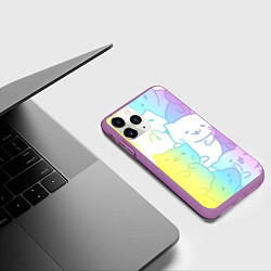 Чехол iPhone 11 Pro матовый Котоколлаж 05, цвет: 3D-фиолетовый — фото 2
