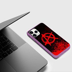Чехол iPhone 11 Pro матовый АНАРХИЯ, цвет: 3D-фиолетовый — фото 2