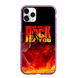Чехол iPhone 11 Pro матовый Queen - We Will Rock You, цвет: 3D-фиолетовый