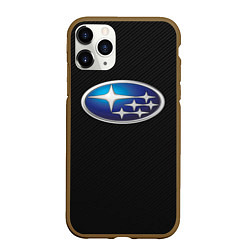 Чехол iPhone 11 Pro матовый SUBARU, цвет: 3D-коричневый