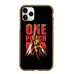 Чехол iPhone 11 Pro матовый ONE-PUNCH MAN, цвет: 3D-коричневый