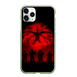 Чехол iPhone 11 Pro матовый STRANGER THINGS, цвет: 3D-салатовый