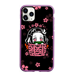 Чехол iPhone 11 Pro матовый KIMETSU NO YAIBA, цвет: 3D-фиолетовый