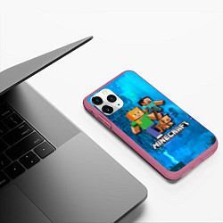 Чехол iPhone 11 Pro матовый Minecraft Майнкрафт, цвет: 3D-малиновый — фото 2