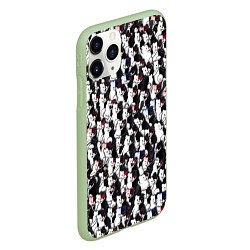 Чехол iPhone 11 Pro матовый Черно-белые медведи, цвет: 3D-салатовый — фото 2