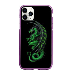 Чехол iPhone 11 Pro матовый Green Dragon, цвет: 3D-фиолетовый